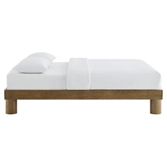 Runa French Oak Wood Full Platform Bed - Ornate Home