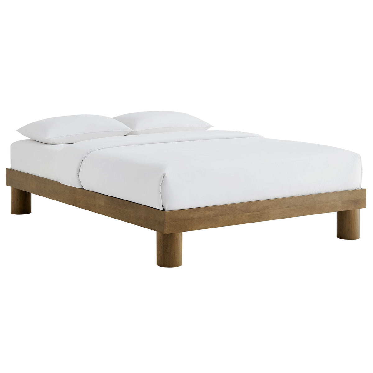 Runa French Oak Wood King Platform Bed - Ornate Home