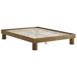 Runa French Oak Wood King Platform Bed - Ornate Home