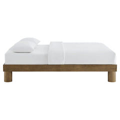 Runa French Oak Wood Queen Platform Bed - Ornate Home