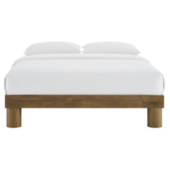 Runa French Oak Wood Queen Platform Bed - Ornate Home