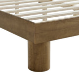 Runa French Oak Wood Queen Platform Bed - Ornate Home