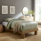 Runa French Oak Wood Twin Platform Bed - Ornate Home