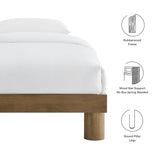 Runa French Oak Wood Twin Platform Bed - Ornate Home
