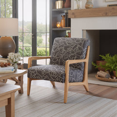 Runa Gray & Natural Accent Chair - Ornate Home