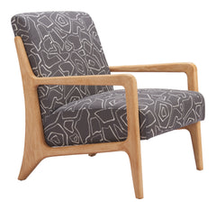 Runa Gray & Natural Accent Chair - Ornate Home