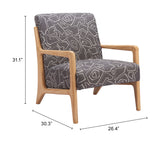 Runa Gray & Natural Accent Chair - Ornate Home