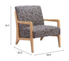 Runa Gray & Natural Accent Chair - Ornate Home