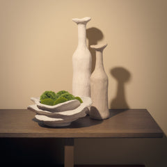 Runa Taupe Small Ceramic Rustic Decorative Bottle