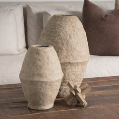 Rundal Beige Large Paper Mache Vase