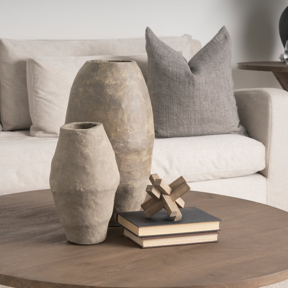 Rundal Gray Small Paper Mache Vase