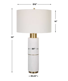 Ruse Whitewashed Table Lamp - Ornate Home