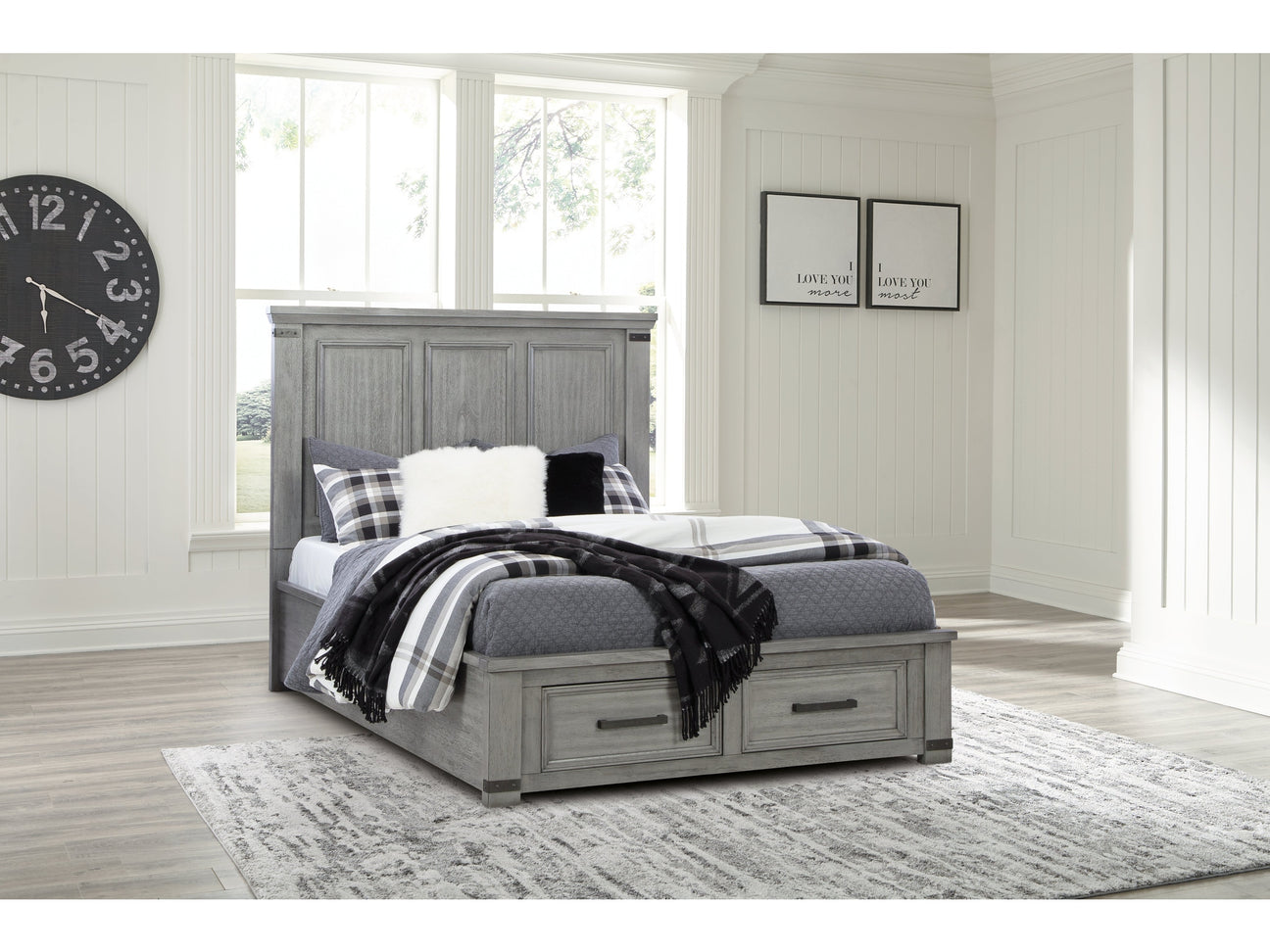 Russelyn Gray Queen Storage Bed - Ornate Home