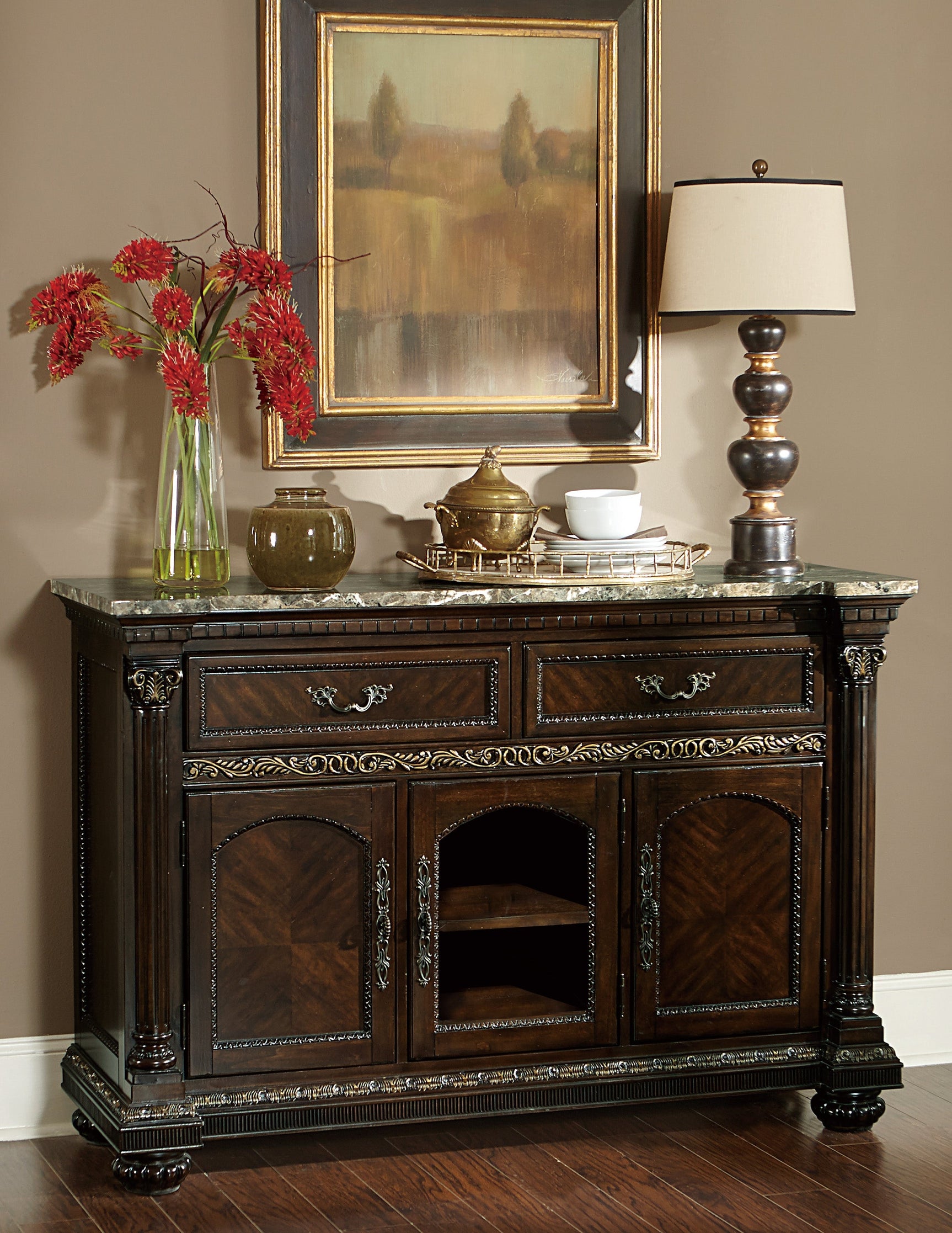 Russian Hill Warm Cherry Server - Ornate Home