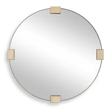 Russo Bronze/Brown/Gold Travertine Round Mirror - Ornate Home