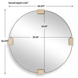 Russo Bronze/Brown/Gold Travertine Round Mirror - Ornate Home