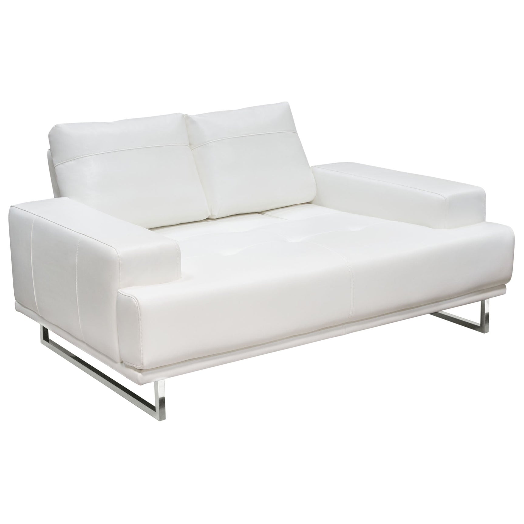 Russo White Loveseat - Ornate Home
