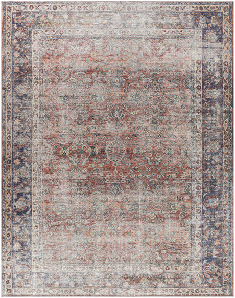 Rust Anahawan Distressed Washable Area Rug - Clearance - Ornate Home