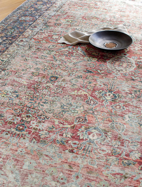 Rust Anahawan Distressed Washable Area Rug - Clearance - Ornate Home