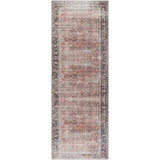 Rust Anahawan Distressed Washable Area Rug - Clearance - Ornate Home