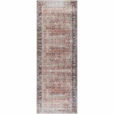 Rust Anahawan Distressed Washable Area Rug - Clearance - Ornate Home