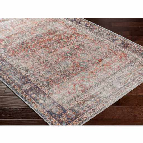 Rust Anahawan Distressed Washable Area Rug - Clearance - Ornate Home