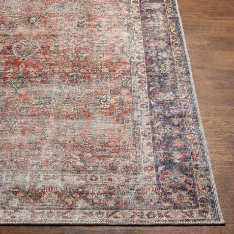 Rust Anahawan Distressed Washable Area Rug - Clearance - Ornate Home