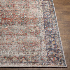 Rust Anahawan Distressed Washable Area Rug - Clearance - Ornate Home