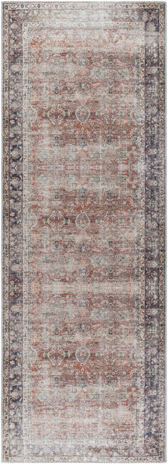 Rust Anahawan Distressed Washable Area Rug - Clearance - Ornate Home