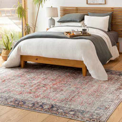 Rust Anahawan Distressed Washable Area Rug - Clearance - Ornate Home