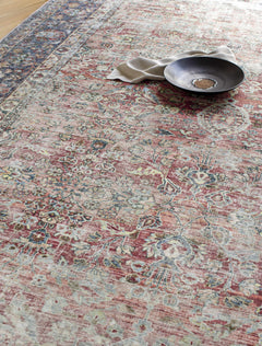 Rust Anahawan Distressed Washable Area Rug - Clearance - Ornate Home