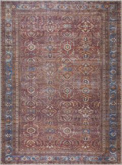 Rust Baki Traditional Washable Area Rug - Clearance - Ornate Home