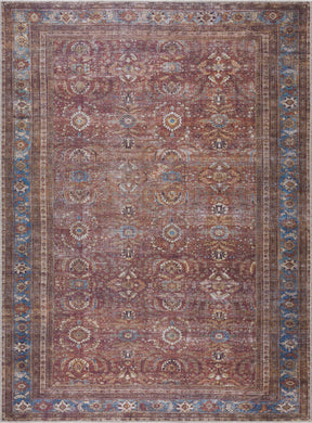 Rust Baki Traditional Washable Area Rug - Clearance - Ornate Home