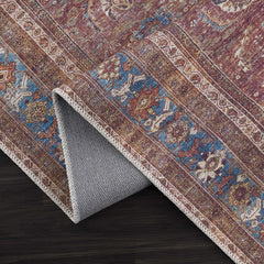 Rust Baki Traditional Washable Area Rug - Clearance - Ornate Home