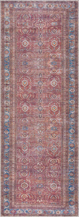 Rust Baki Traditional Washable Area Rug - Clearance - Ornate Home