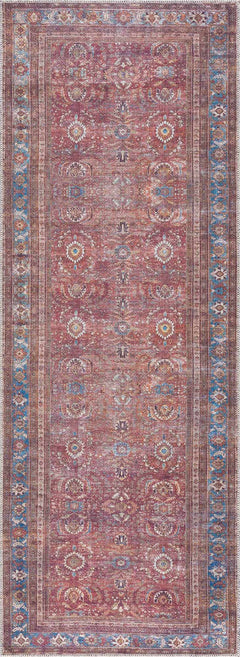 Rust Baki Traditional Washable Area Rug - Clearance - Ornate Home