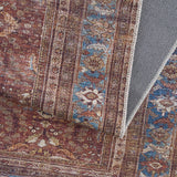 Rust Baki Traditional Washable Area Rug - Clearance - Ornate Home