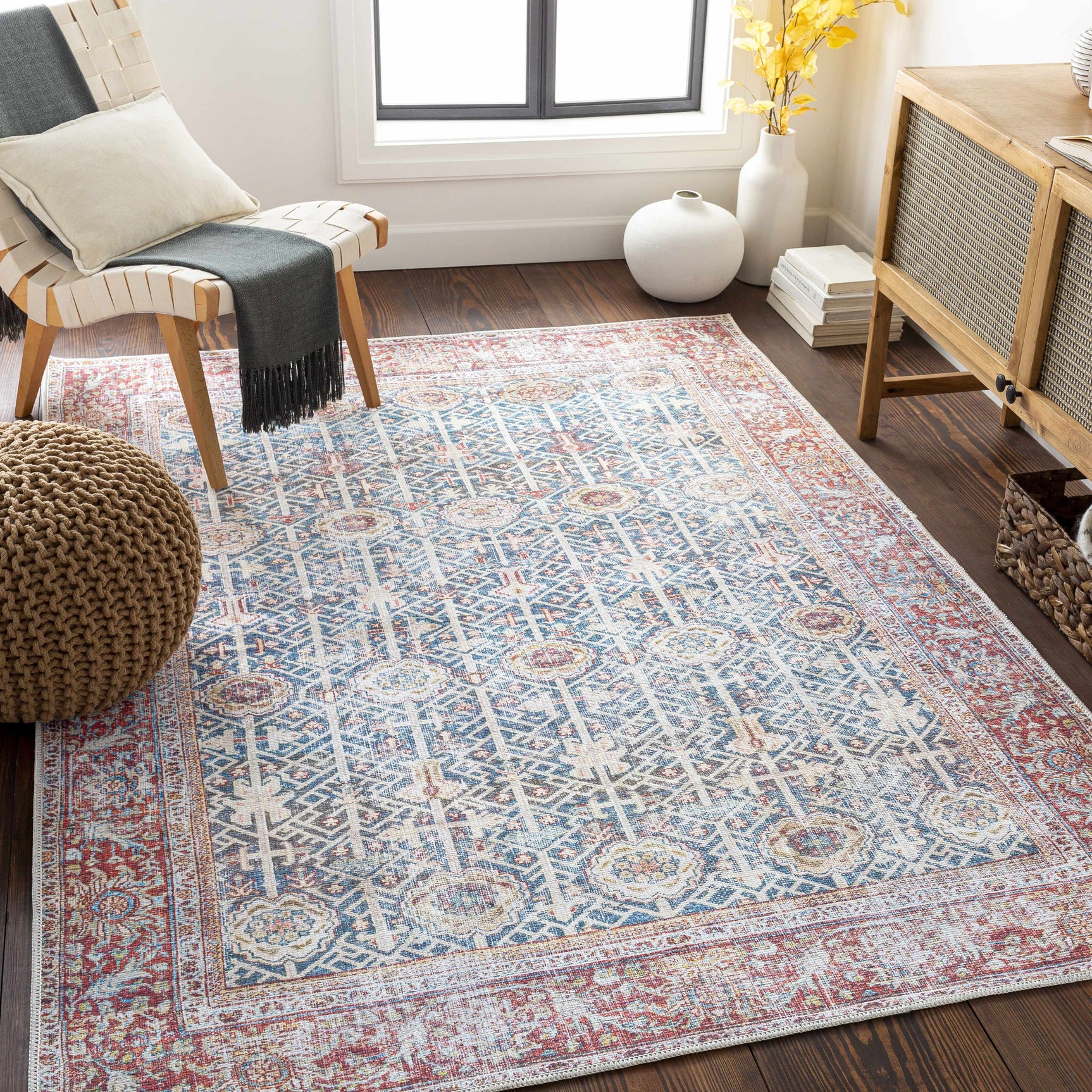 Rust Catadupa Distressed Washable Area Rug - Clearance - Ornate Home