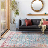 Rust Catadupa Distressed Washable Area Rug - Clearance - Ornate Home