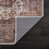 Rust Elki Vintage Medallion Washable Area Rug - Clearance - Ornate Home