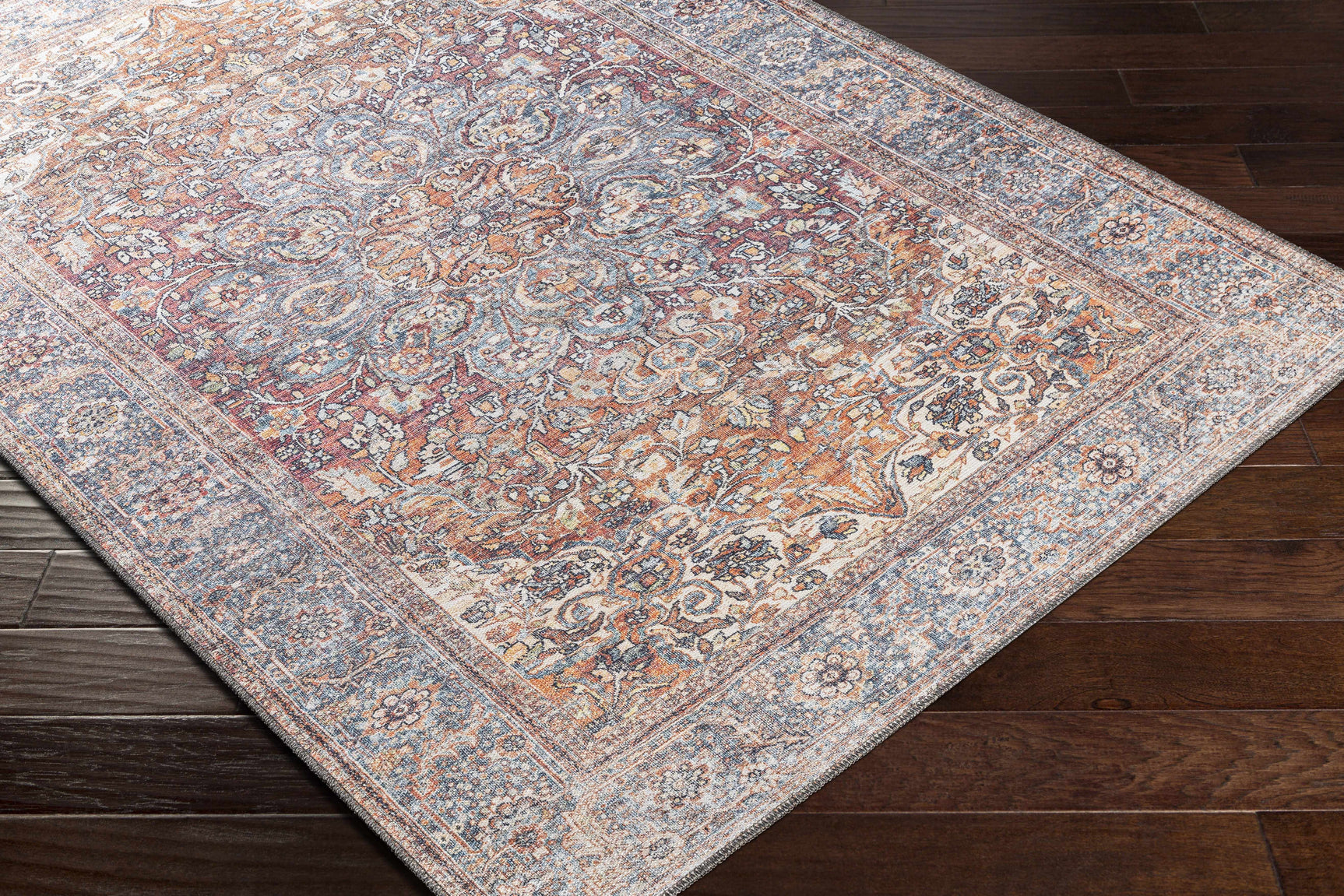 Rust Gardnertown Medallion Washable Area Rug - Clearance - Ornate Home