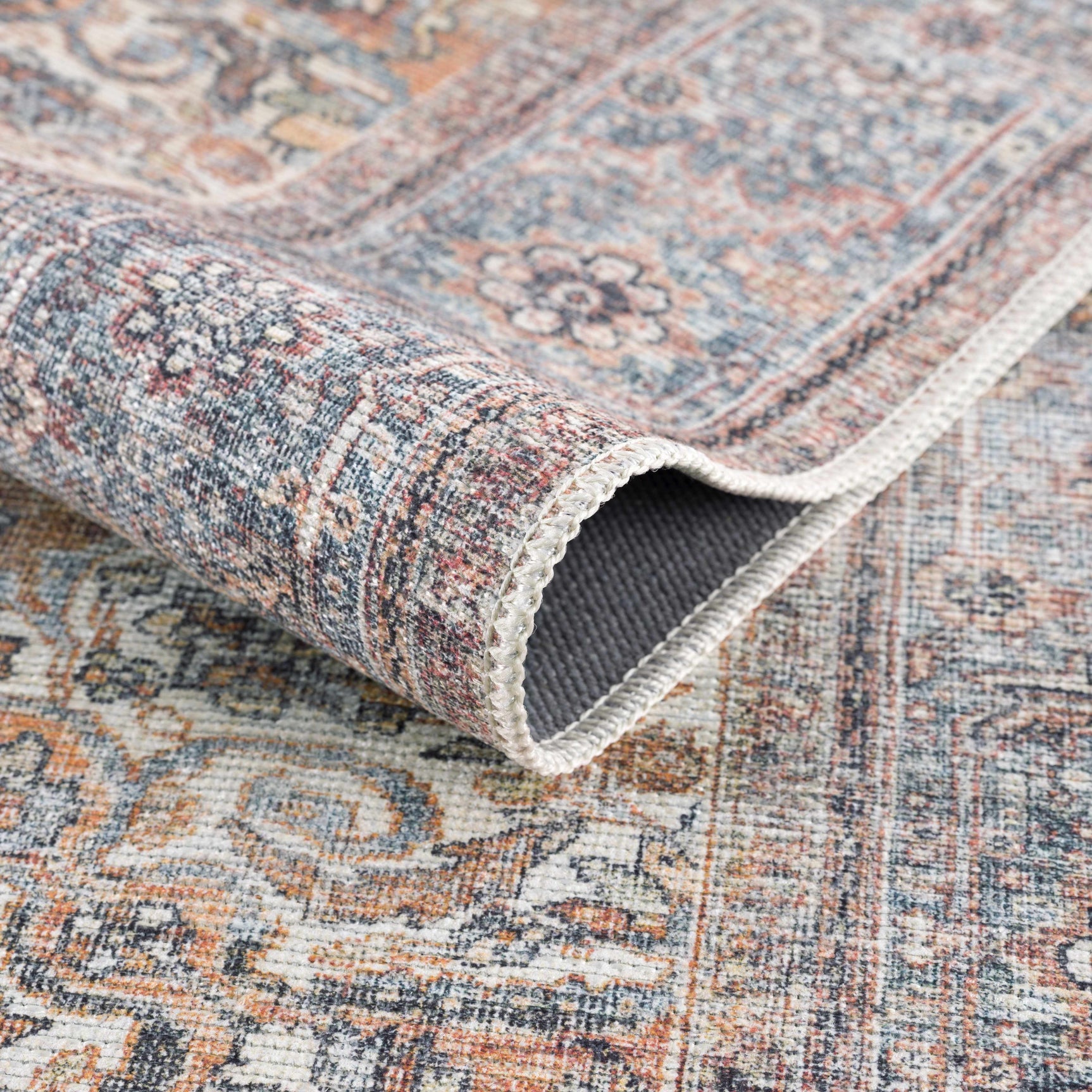 Rust Gardnertown Medallion Washable Area Rug - Clearance - Ornate Home