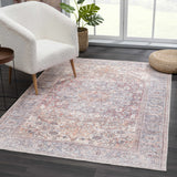 Rust Gardnertown Medallion Washable Area Rug - Clearance - Ornate Home