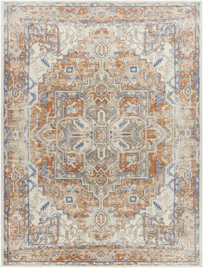 Rust Hera Washable Area Rug - Clearance - Ornate Home