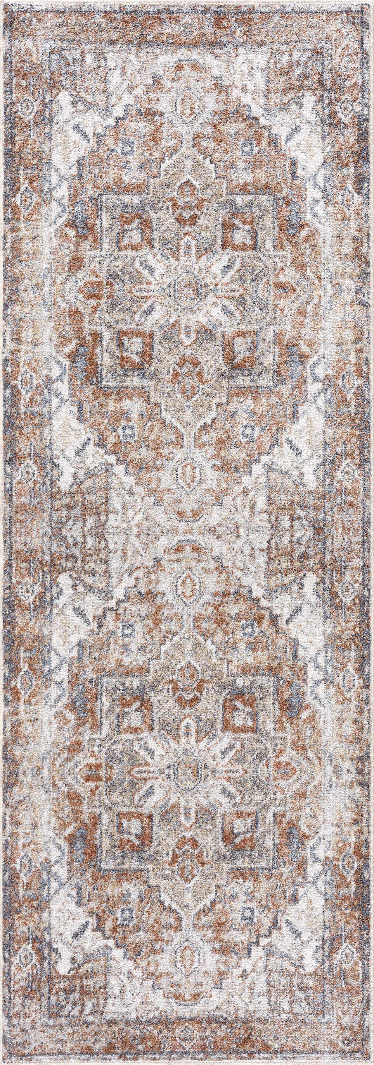 Rust Hera Washable Area Rug - Clearance - Ornate Home