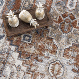 Rust Hera Washable Area Rug - Clearance - Ornate Home