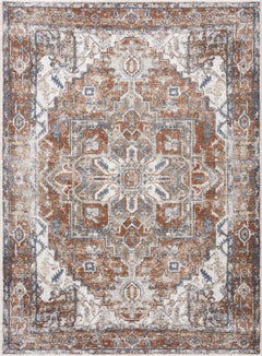 Rust Hera Washable Area Rug - Clearance - Ornate Home