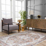Rust Hera Washable Area Rug - Clearance - Ornate Home