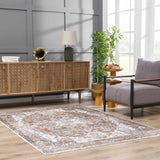 Rust Hera Washable Area Rug - Clearance - Ornate Home