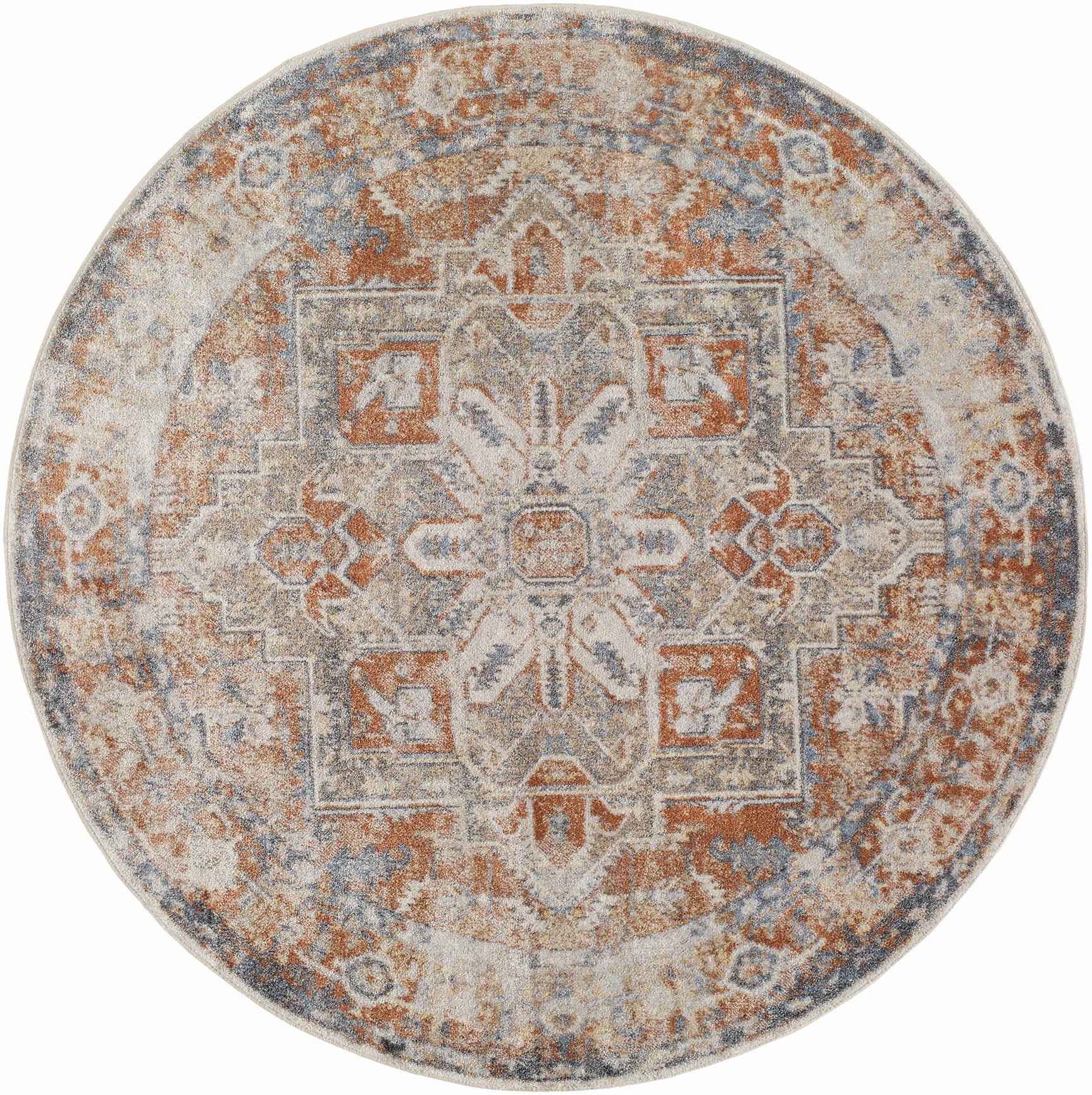 Rust Hera Washable Area Rug - Clearance - Ornate Home